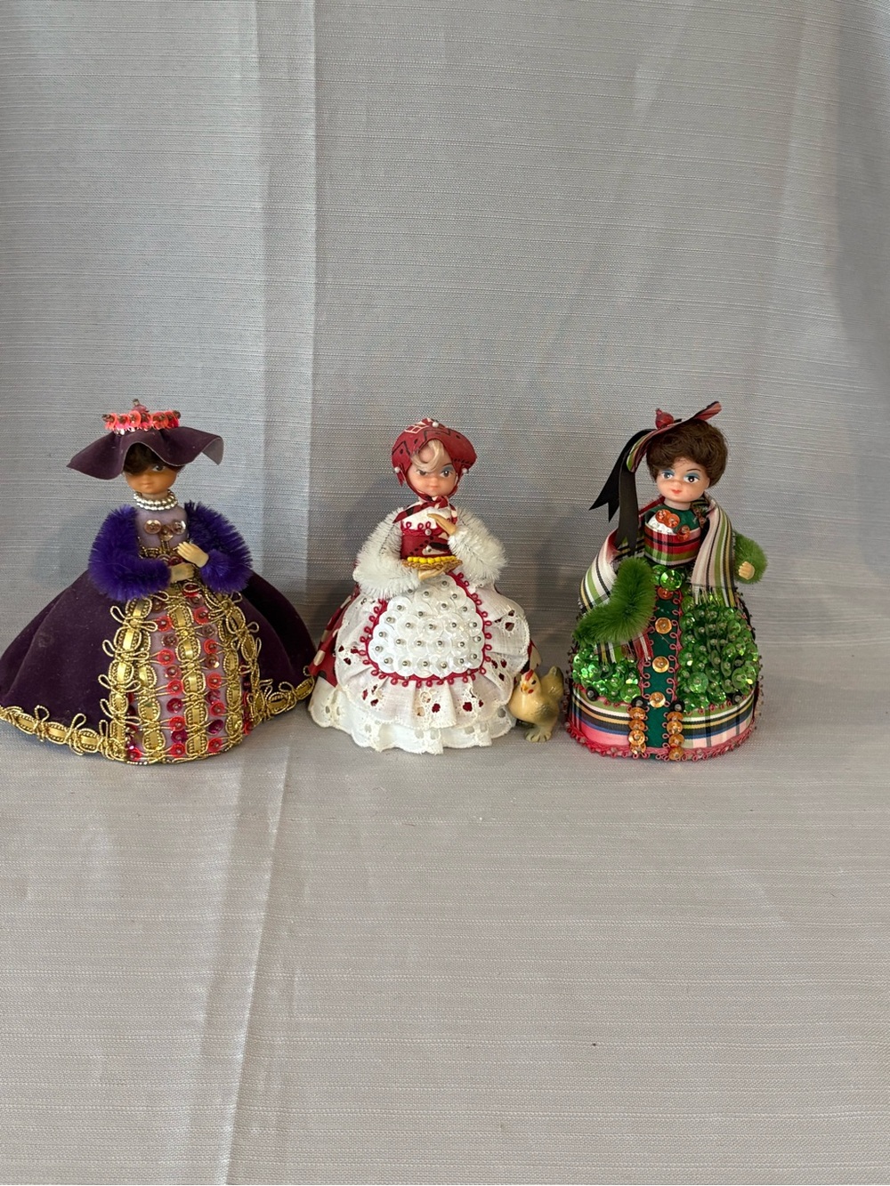 LI’l Missy Vintage 1970’s Decorative Set of Three Cloth Doll Figurines -